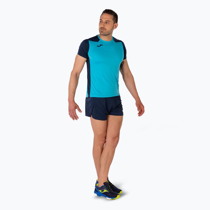 Men's Joma Record II fluor turquoise/navy running shirt 8