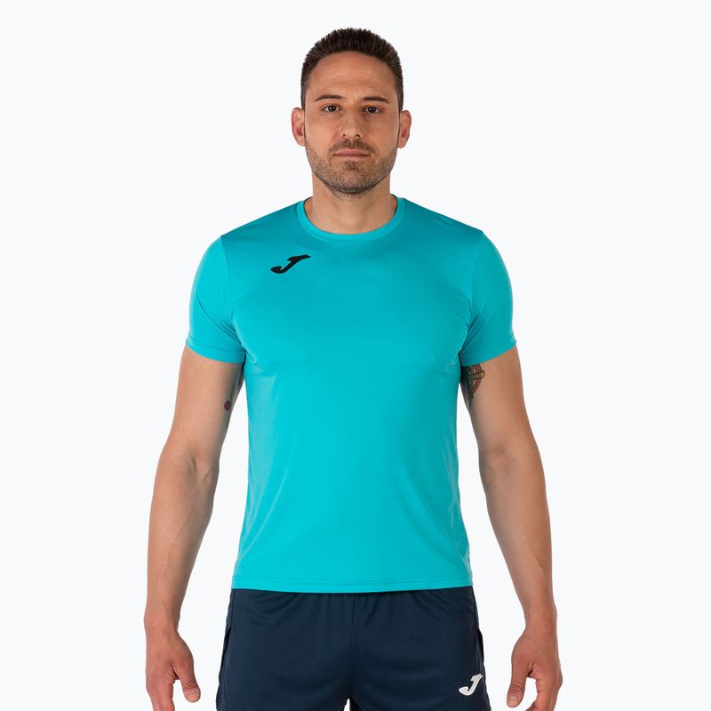 Men's running T-shirt Joma Record II fluor turquoise