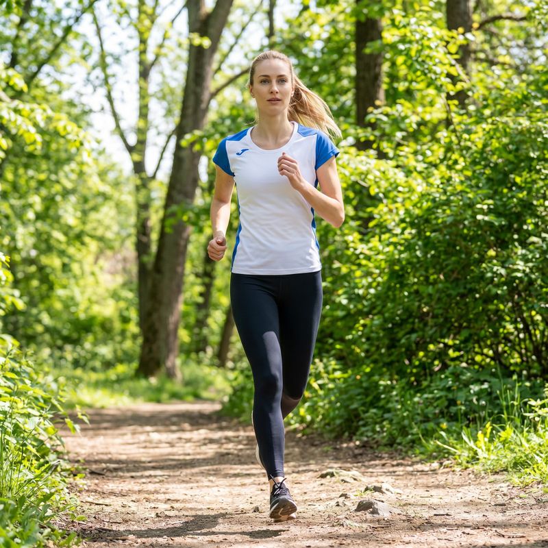 Joma Record II women's running shirt white/royal 11
