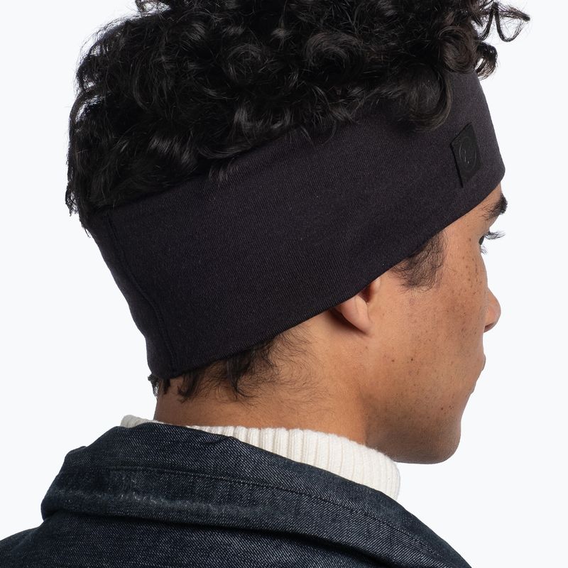 BUFF Merino Wide solid black headband 4