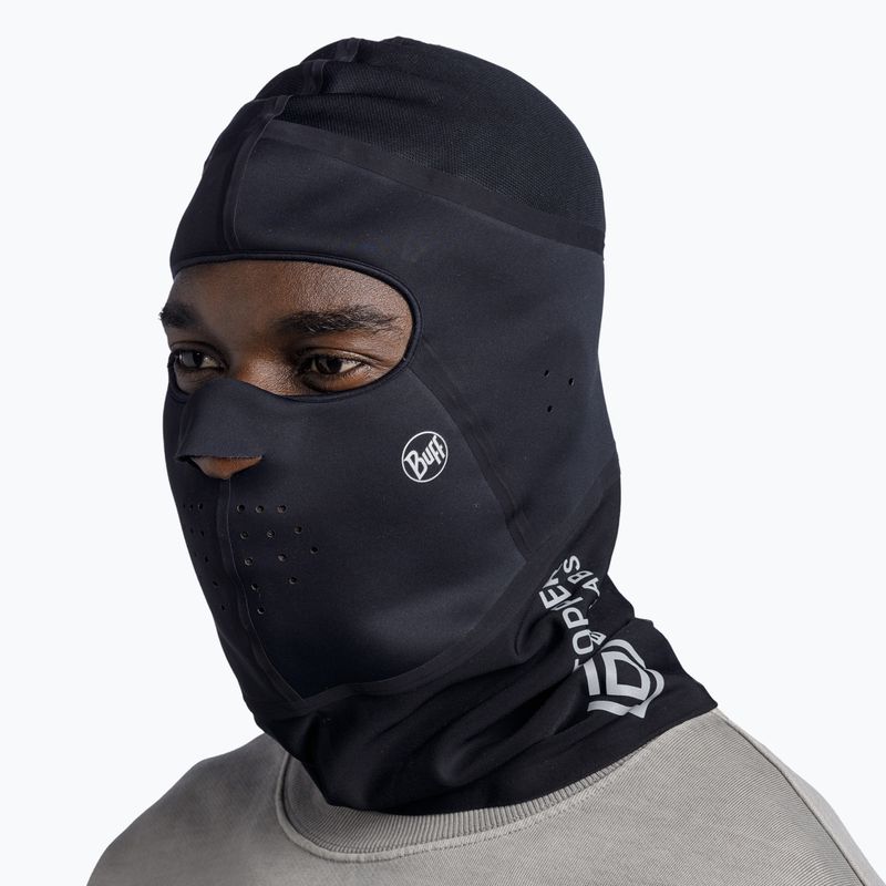 BUFF Windproof solid black balaclava 6