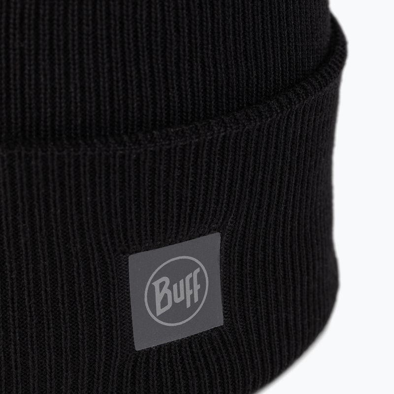 BUFF Crossknit winter beanie solid black 2