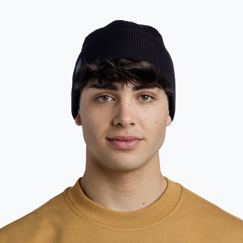 BUFF Crossknit winter beanie solid black 3