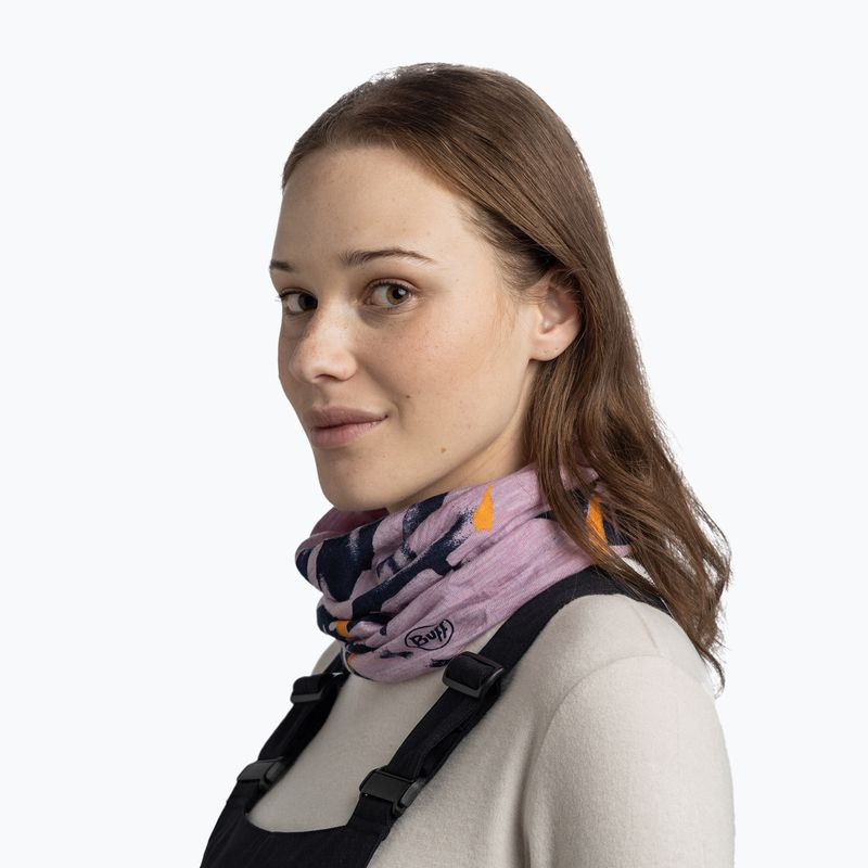 Multifunctional snood BUFF Lightweight Merino Wool virta grape ice 3
