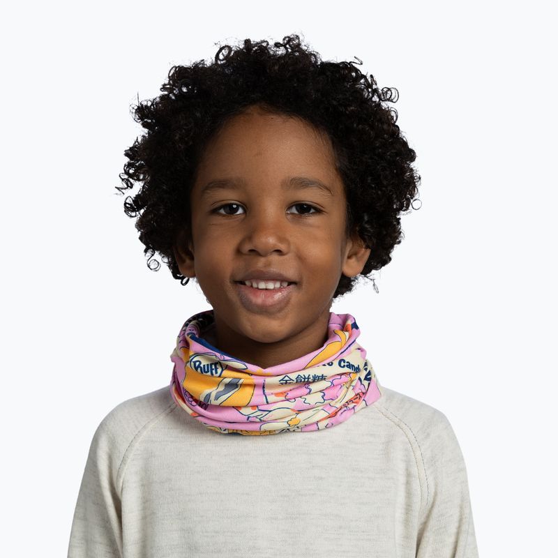 Children's multifunctional snood BUFF Original Ecostretch asaku rose pink 3