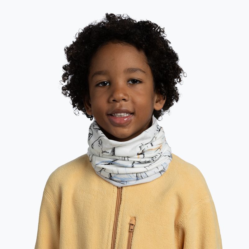Children's multifunctional snood BUFF Original Ecostretch bargy white 3