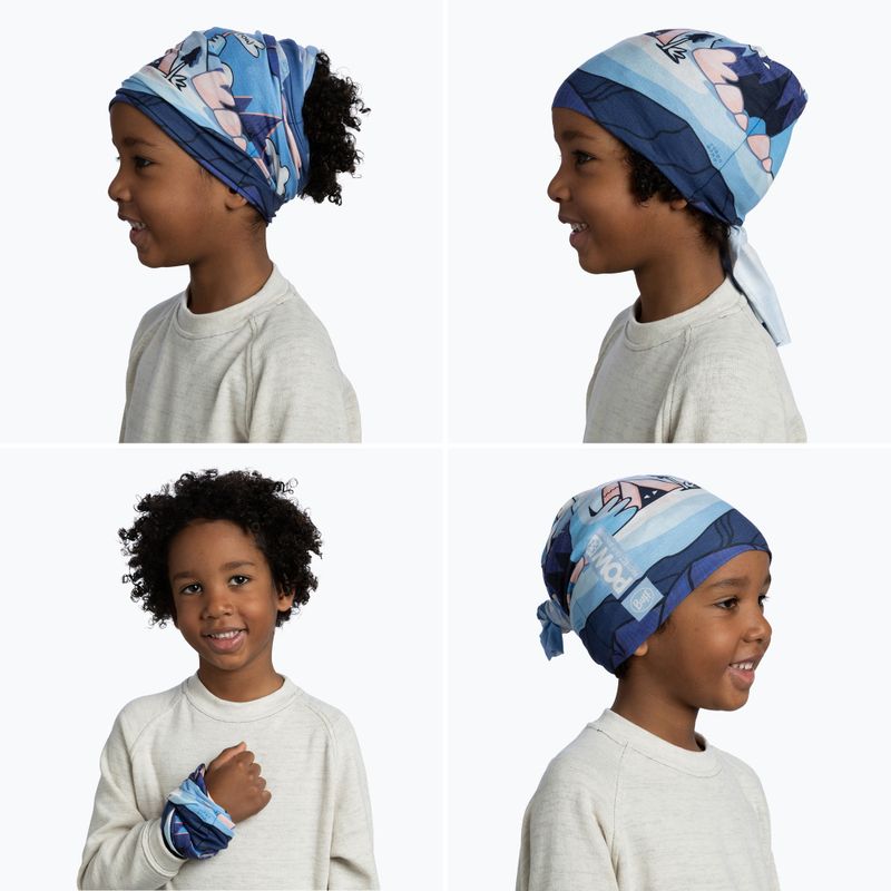 Children's multifunctional snood BUFF Original Ecostretch pow riam blue 5