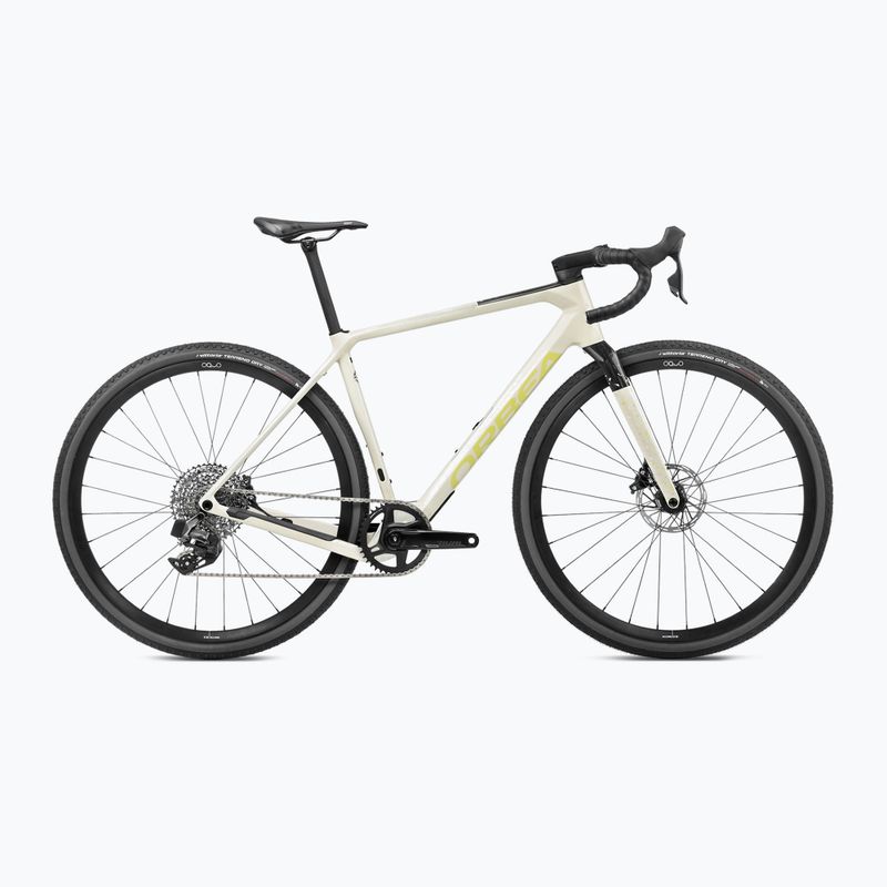 Gravel bike Orbea Terra M31e Team 1X 2024 ivory white/spicy lime