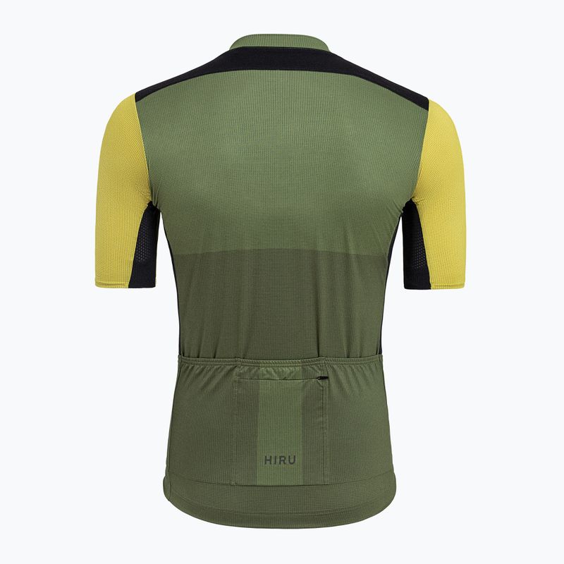 Men's HIRU Advanced Cargo green cycling jersey 3