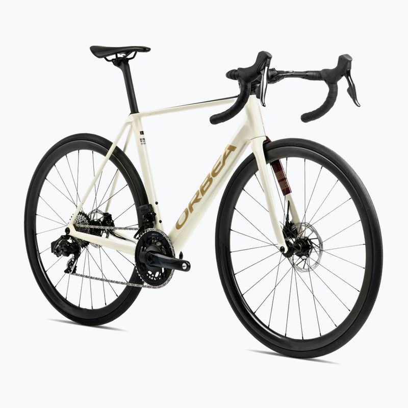 Orbea Orca M30 2025 ivory white/burgundy/vulcano road bike 3