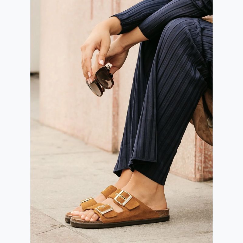 Women's slides Genuins Hawaii Velour camel 8