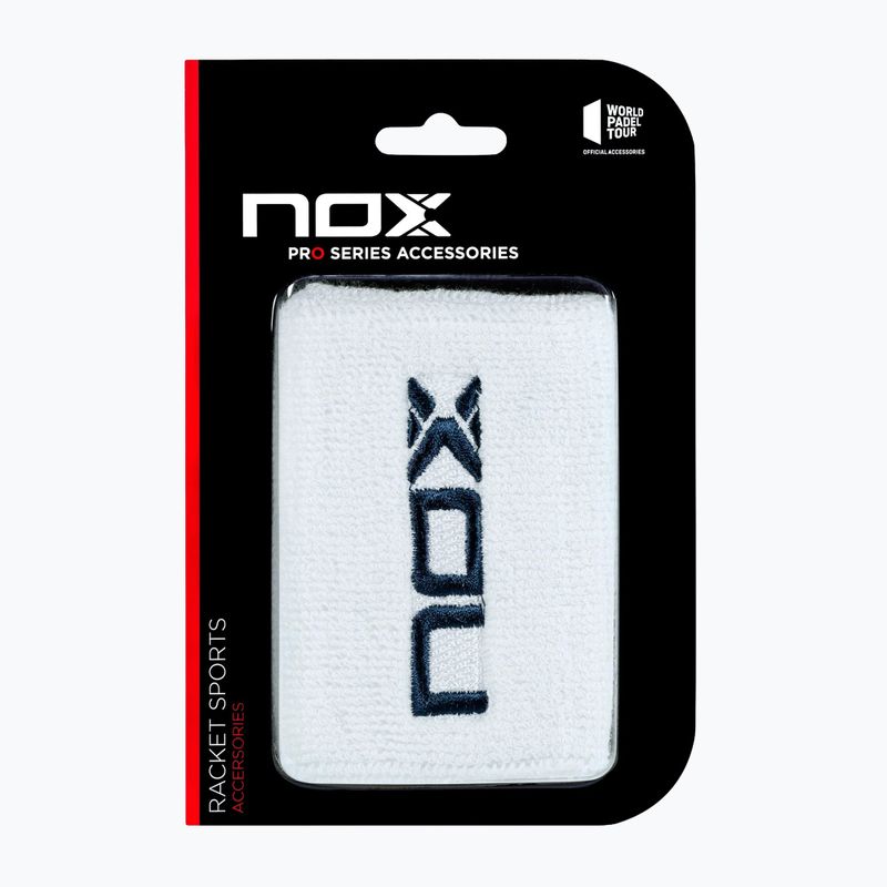 Wrist sweatbands NOX Wristband with Logo 2 szt. white/blue