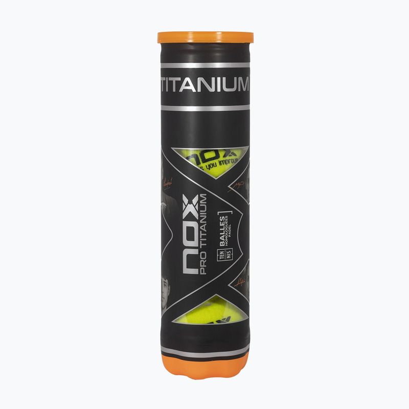 Padel balls NOX Pro Titanium 4 pcs yellow 2