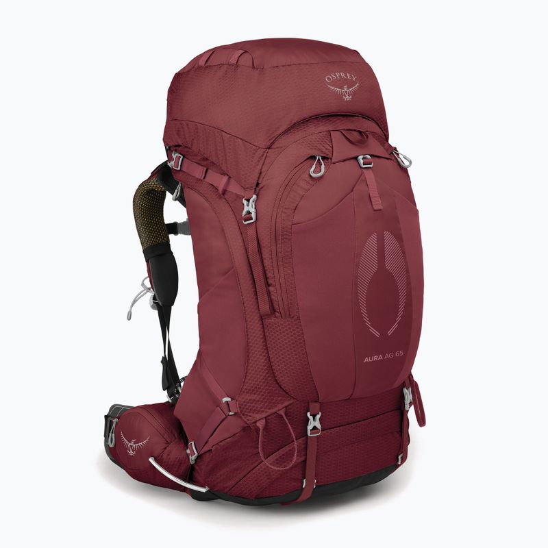 Women's trekking backpack Osprey Aura AG 65 l XS-S berry sorbet red 2