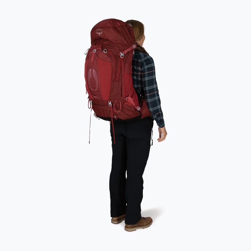 Women's trekking backpack Osprey Aura AG 65 l XS-S berry sorbet red 7
