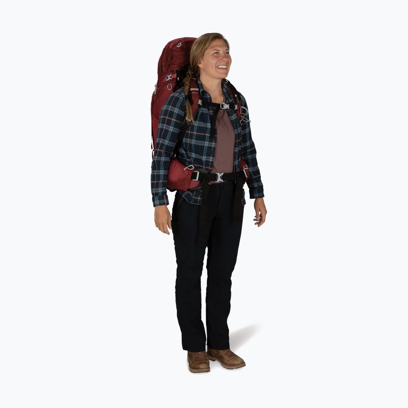 Women's trekking backpack Osprey Aura AG 65 l XS-S berry sorbet red 8