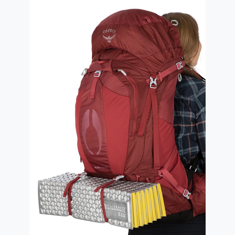 Women's trekking backpack Osprey Aura AG 65 l XS-S berry sorbet red 9