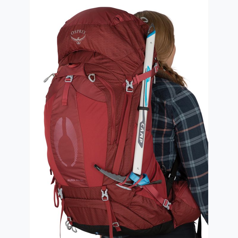 Women's trekking backpack Osprey Aura AG 65 l XS-S berry sorbet red 10