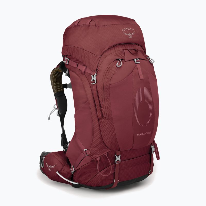 Women's trekking backpack Osprey Aura AG 65 l M-L berry sorbet red 2
