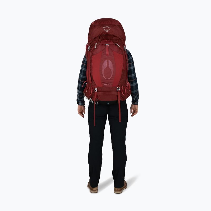 Women's trekking backpack Osprey Aura AG 65 l M-L berry sorbet red 6