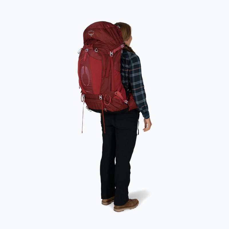 Women's trekking backpack Osprey Aura AG 65 l M-L berry sorbet red 7