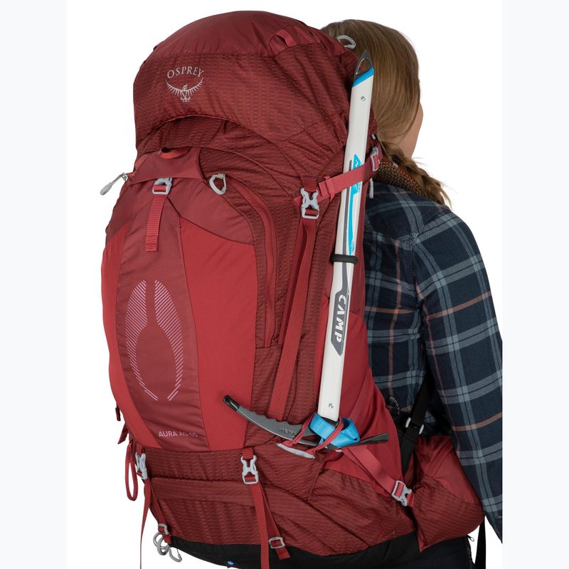 Women's trekking backpack Osprey Aura AG 65 l M-L berry sorbet red 9