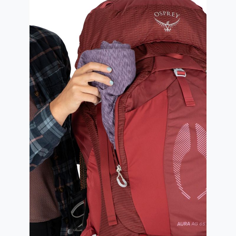 Women's trekking backpack Osprey Aura AG 65 l M-L berry sorbet red 10