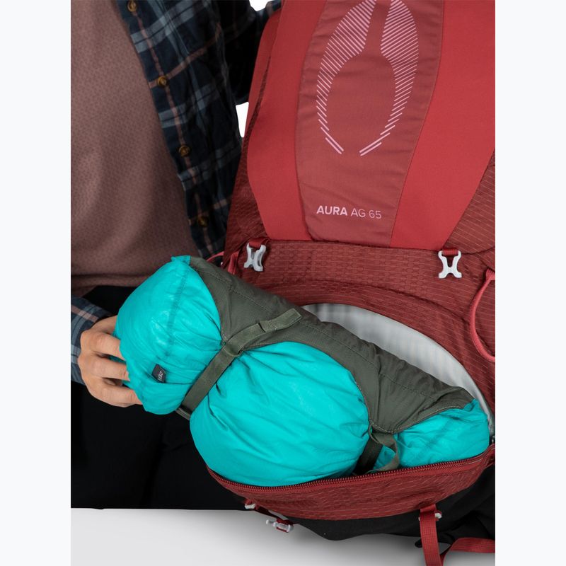 Women's trekking backpack Osprey Aura AG 65 l M-L berry sorbet red 12