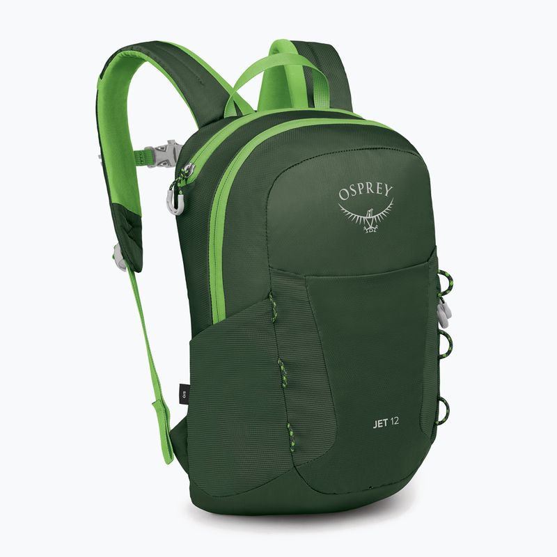 Osprey Jet 12 l green canopy / limeline green children's hiking backpack 2