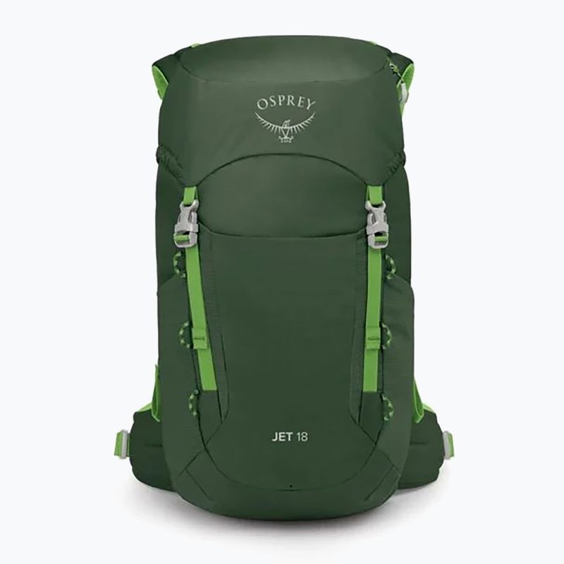 Children's hiking backpack Osprey Jet 18 l green canopy/ limeline green