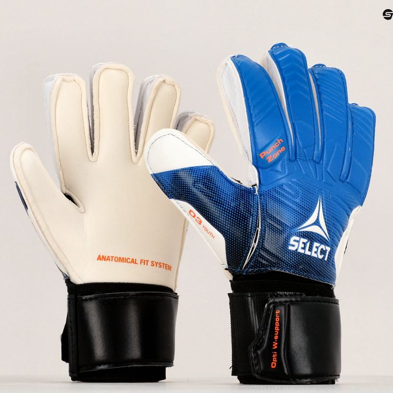 Children's goalkeeper gloves SELECT 03 Youth v23 blue / white 10