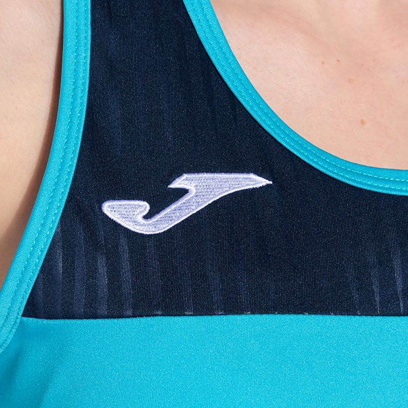 Women's tennis tank top Joma Montreal fluorescent turquoise/navy blue 6