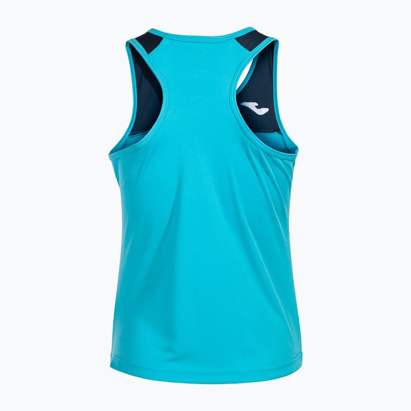 Women's tennis tank top Joma Montreal fluorescent turquoise/navy blue 8