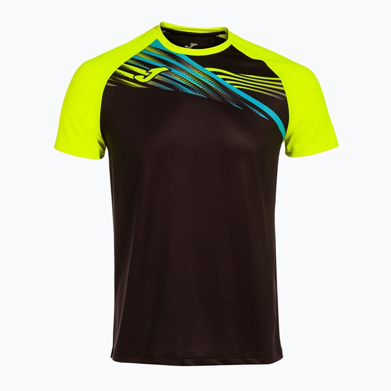 Men's Joma Elite X black/fluor yellow running shirt