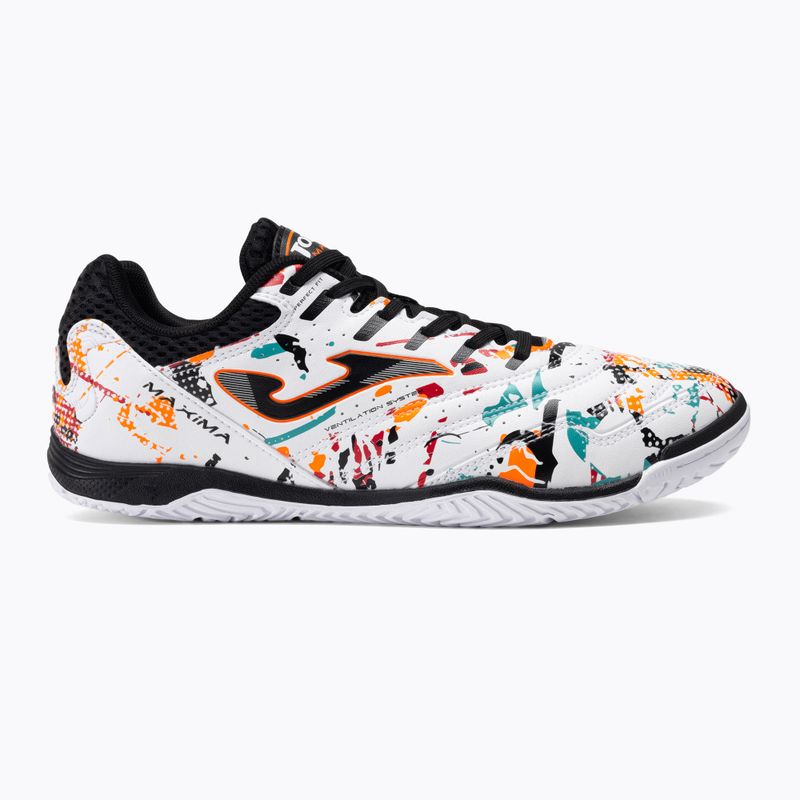Men's Joma Maxima IN football boots white/orange/red 2