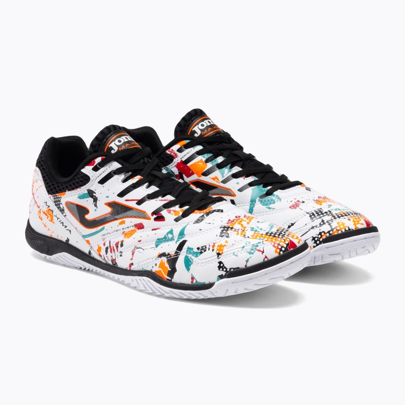 Men's Joma Maxima IN football boots white/orange/red 5