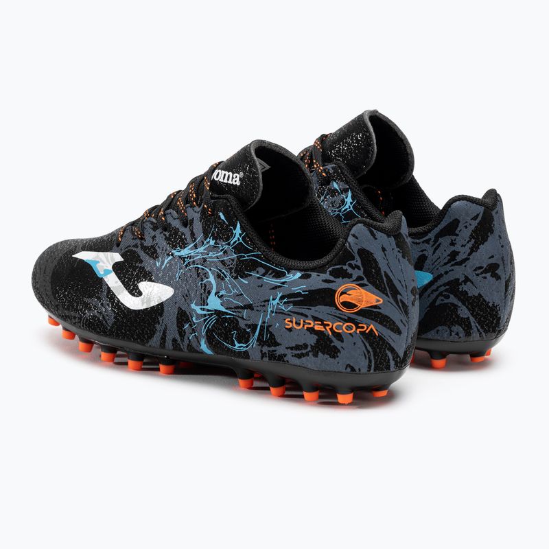 Children's football boots Joma Super Copa Jr AG black/turquoise 3