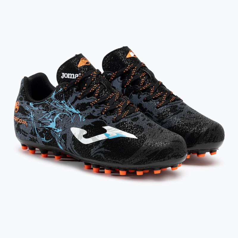 Children's football boots Joma Super Copa Jr AG black/turquoise 4