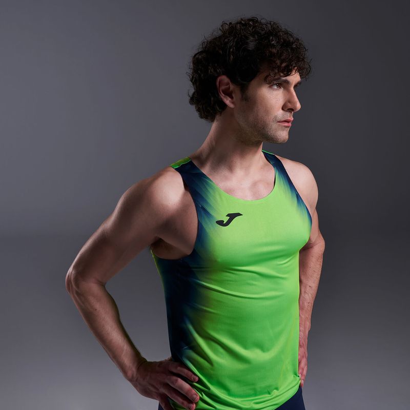 Men's Joma Elite XI fluor green/navy running shirt 7