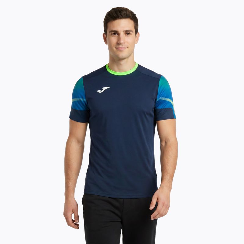 Men's Joma Elite XI navy/fluor green running shirt 3