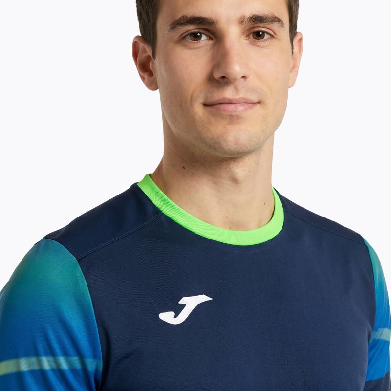 Men's Joma Elite XI navy/fluor green running shirt 4
