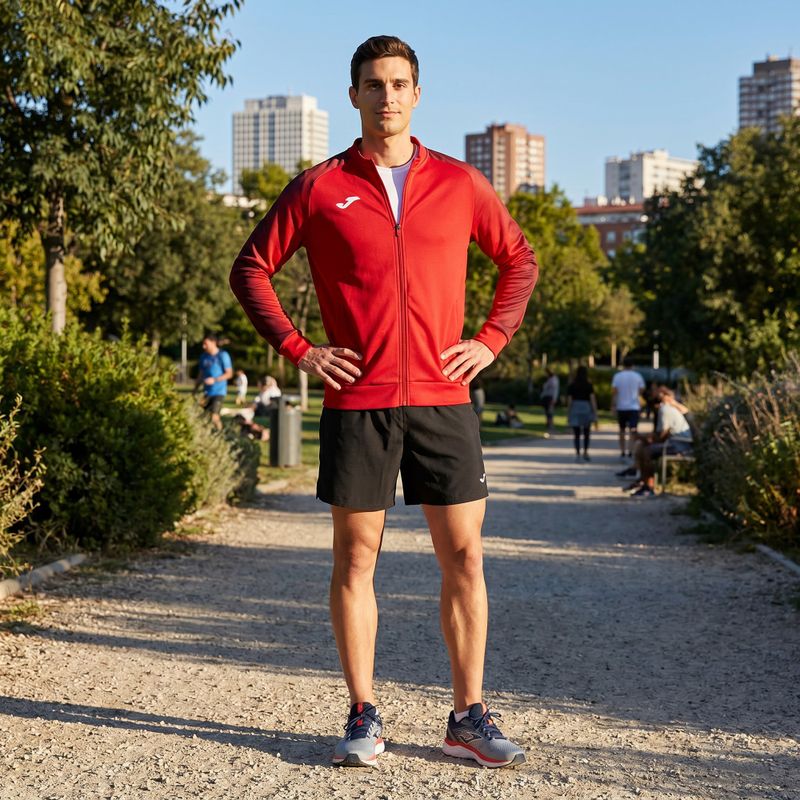 Men's Joma Elite XI Full Zip running sweatshirt red 9