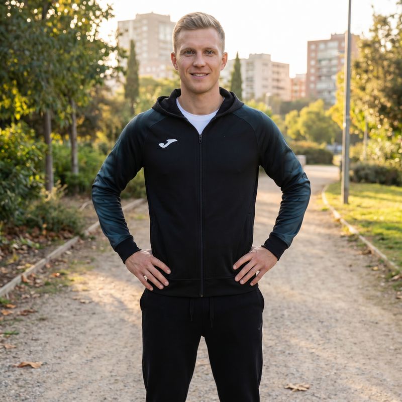 Men's Joma Elite XI Hoodie black/anthracite running sweatshirt 9
