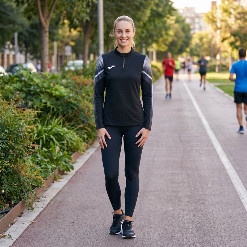 Women's Joma Elite XI running sweatshirt black/anthracite 9