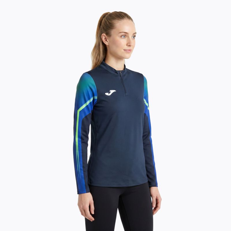 Women's Joma Elite XI navy/fluor green running sweatshirt 3