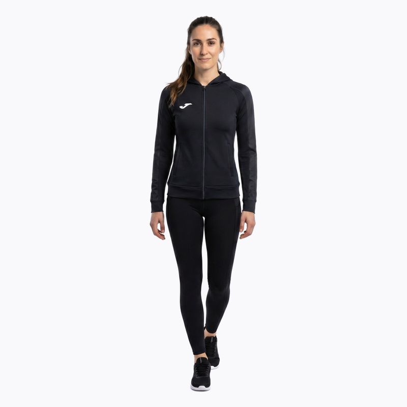 Women's Joma Elite XI Hoodie black/anthracite running sweatshirt 2