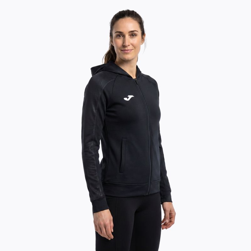 Women's Joma Elite XI Hoodie black/anthracite running sweatshirt 4
