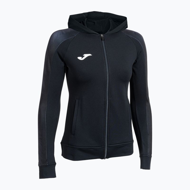 Women's Joma Elite XI Hoodie black/anthracite running sweatshirt 3