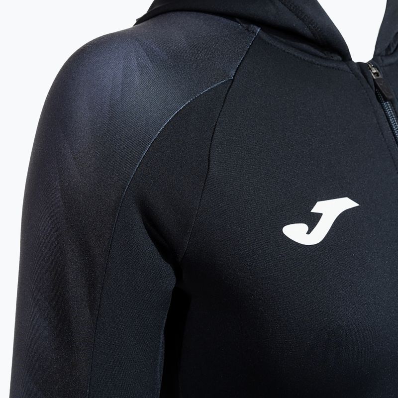 Women's Joma Elite XI Hoodie black/anthracite running sweatshirt 5