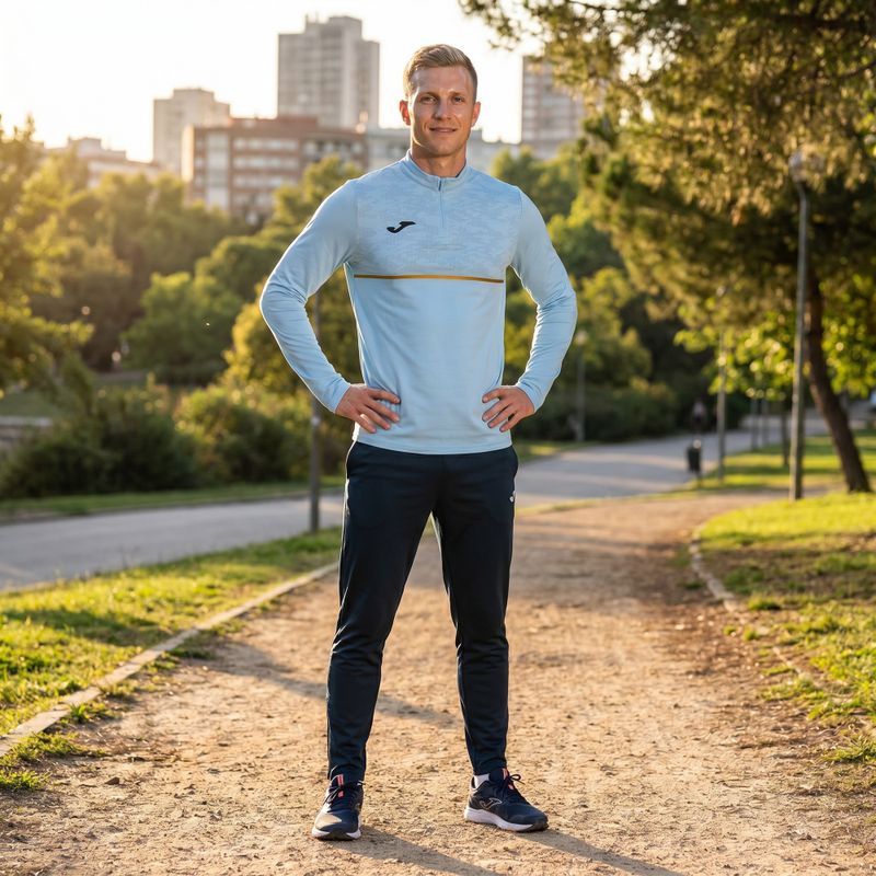 Men's Joma Record III running sweatshirt light blue 6